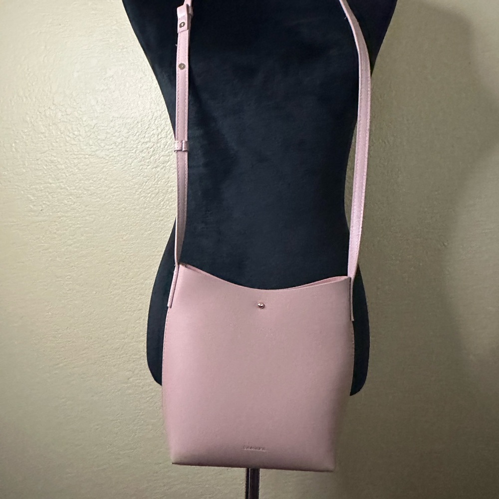 New Samara Vegan Leather Medium Shoulder Bag Crossbody Peony Pink
